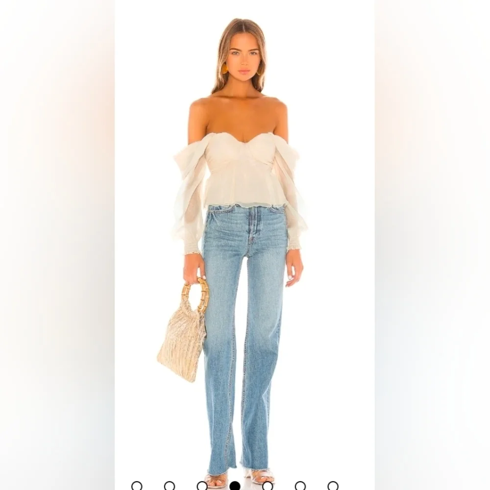 NWT/ House of Harlow 1960 X REVOLVE Burna Blouse in Cream Small - Picture 3 of 8